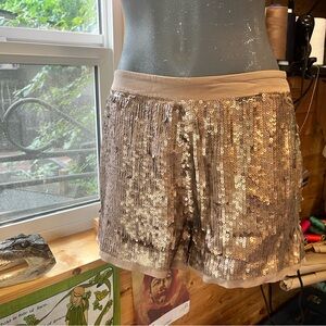 Club Monaco champagne sequin shorts